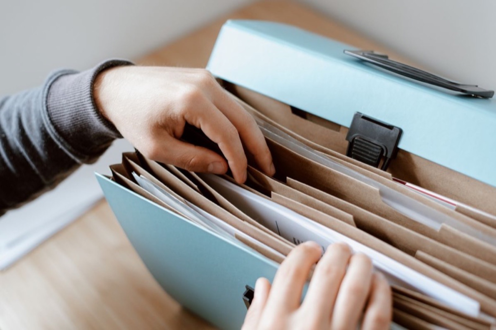 Identity papers, statements and a mint-tabbed file